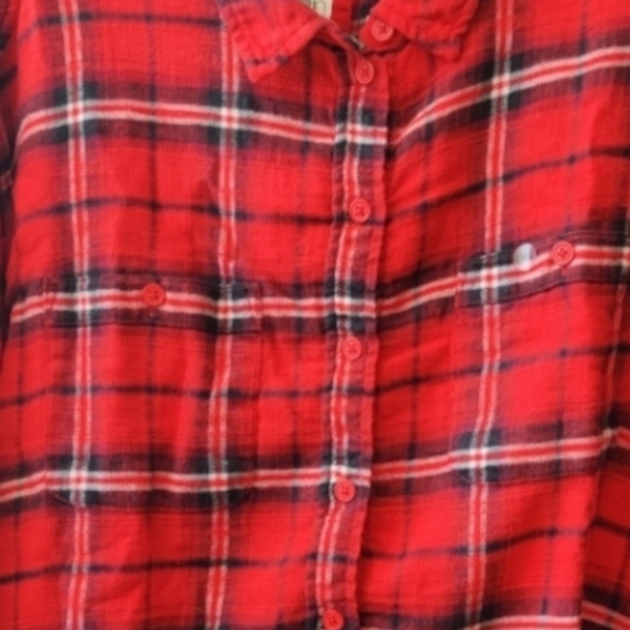 NEW! AE Cotton cropped flannel shirt Sz Xl - Picture 5 of 7